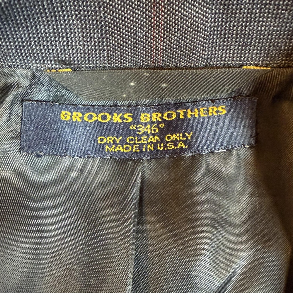 Brooks Brothers Suit Jacket Mens 46 Gray 346 Two Button Classic Fit Made In USA - Picture 4 of 10